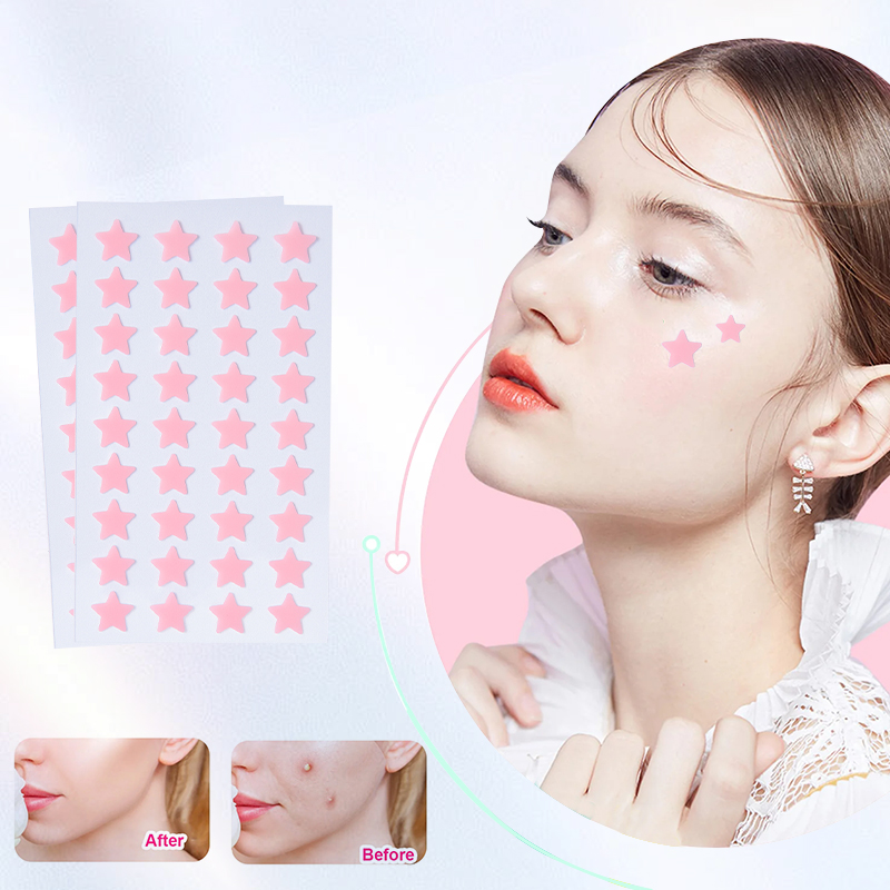 36 Rose Pink Star Colored Hydrocolloid Acne Patches