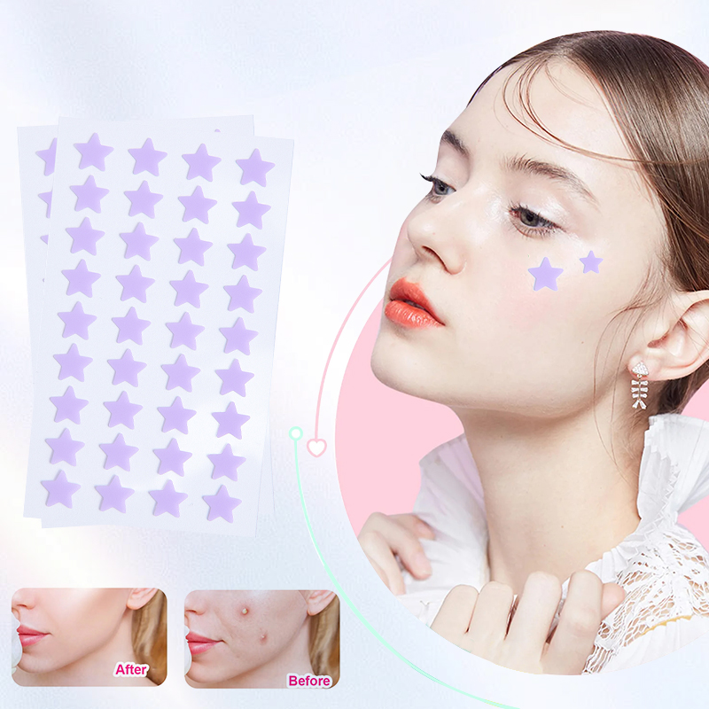 36 Capsules Of Purple Star Colored Hydrocolloid Acne Patches