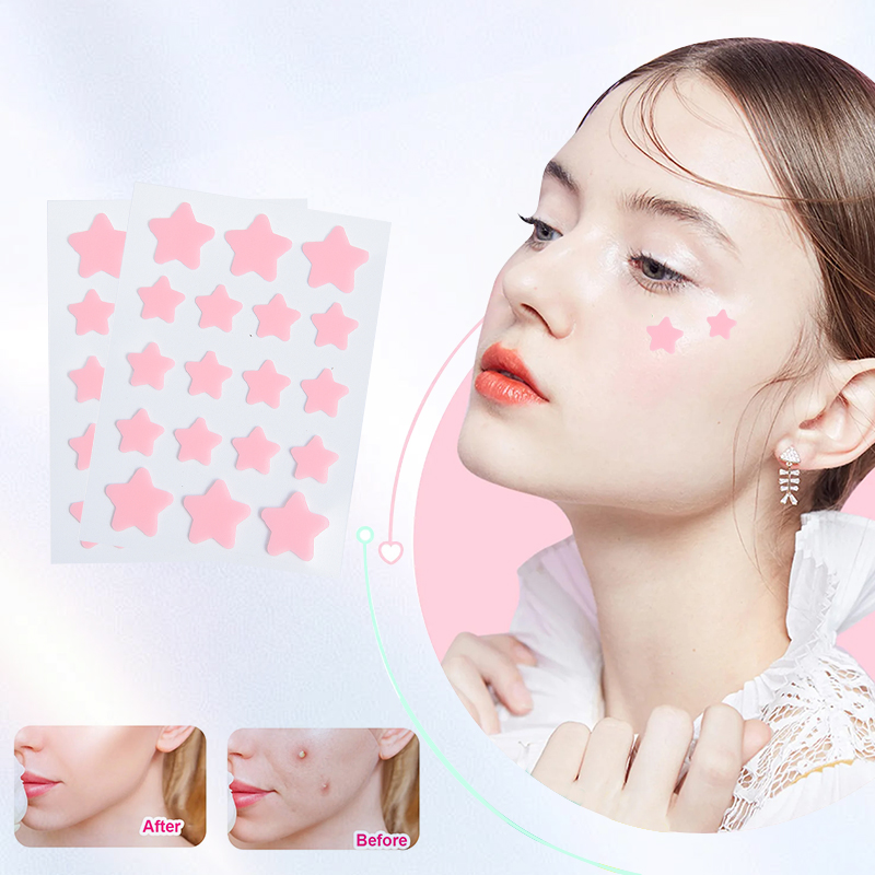 18 Rose Pink Star Colored Hydrocolloid Acne Patches