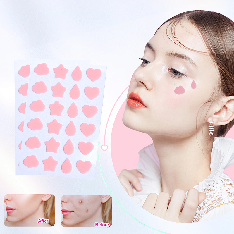 24 Capsules Of Rose Powder Mixed Styling Colorful Hydrocolloid Acne Patch