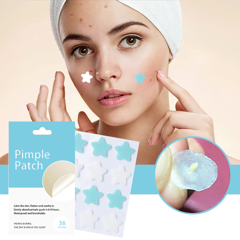 12 Pieces Of Two-Color Star Colored Hydrocolloid Acne Patches