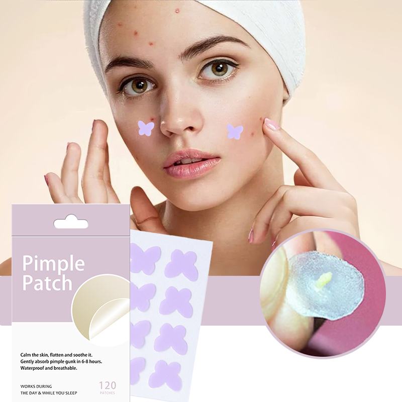 12 Purple Butterfly Colored Hydrocolloid Acne Patches